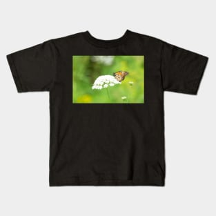 The Monarch on Queen Anne's Lace Kids T-Shirt